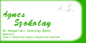agnes szokolay business card